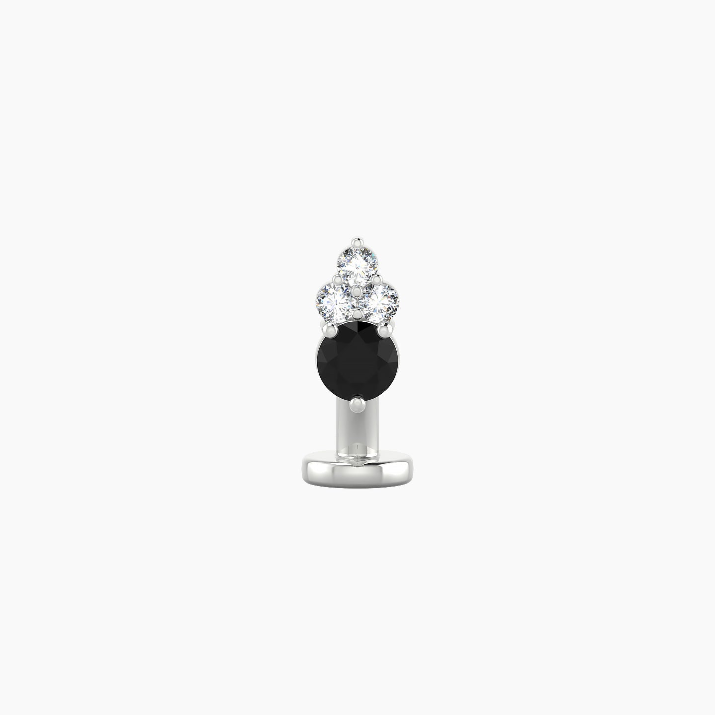 Sif | 18k White Gold 6 mm 6.5 mm Black Diamond & Diamond Floating Navel Piercing