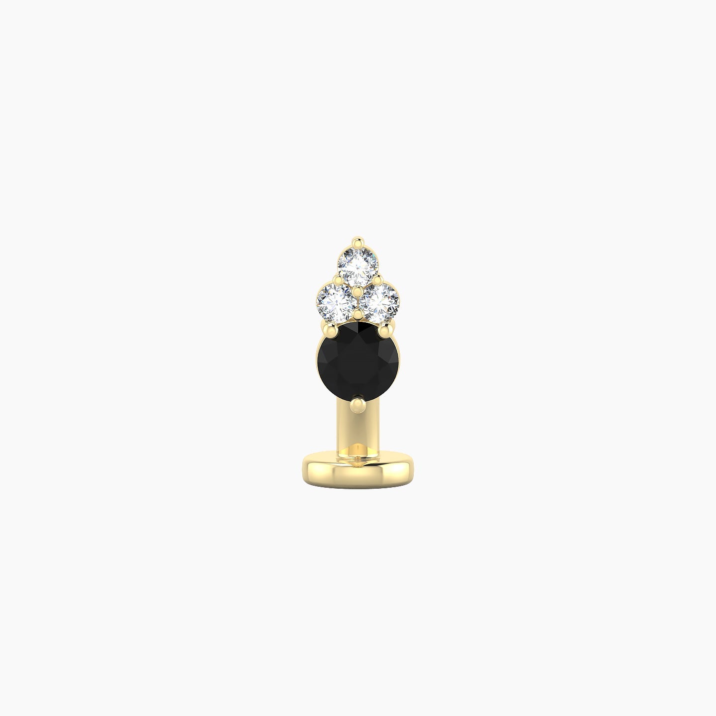 Sif | 18k Yellow Gold 6 mm 6.5 mm Black Diamond & Diamond Floating Navel Piercing