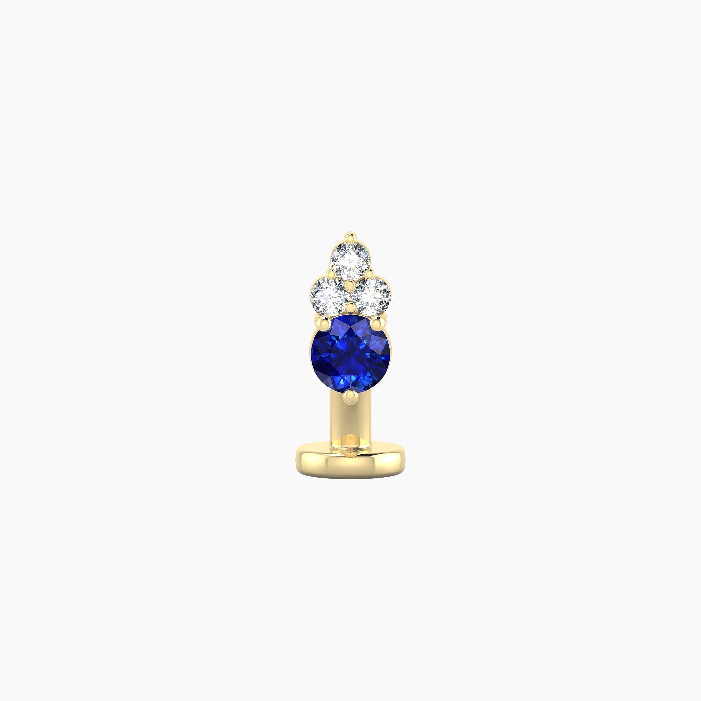 Sif | 18k Yellow Gold 6 mm 6.5 mm Sapphire & Diamond Floating Navel Piercing