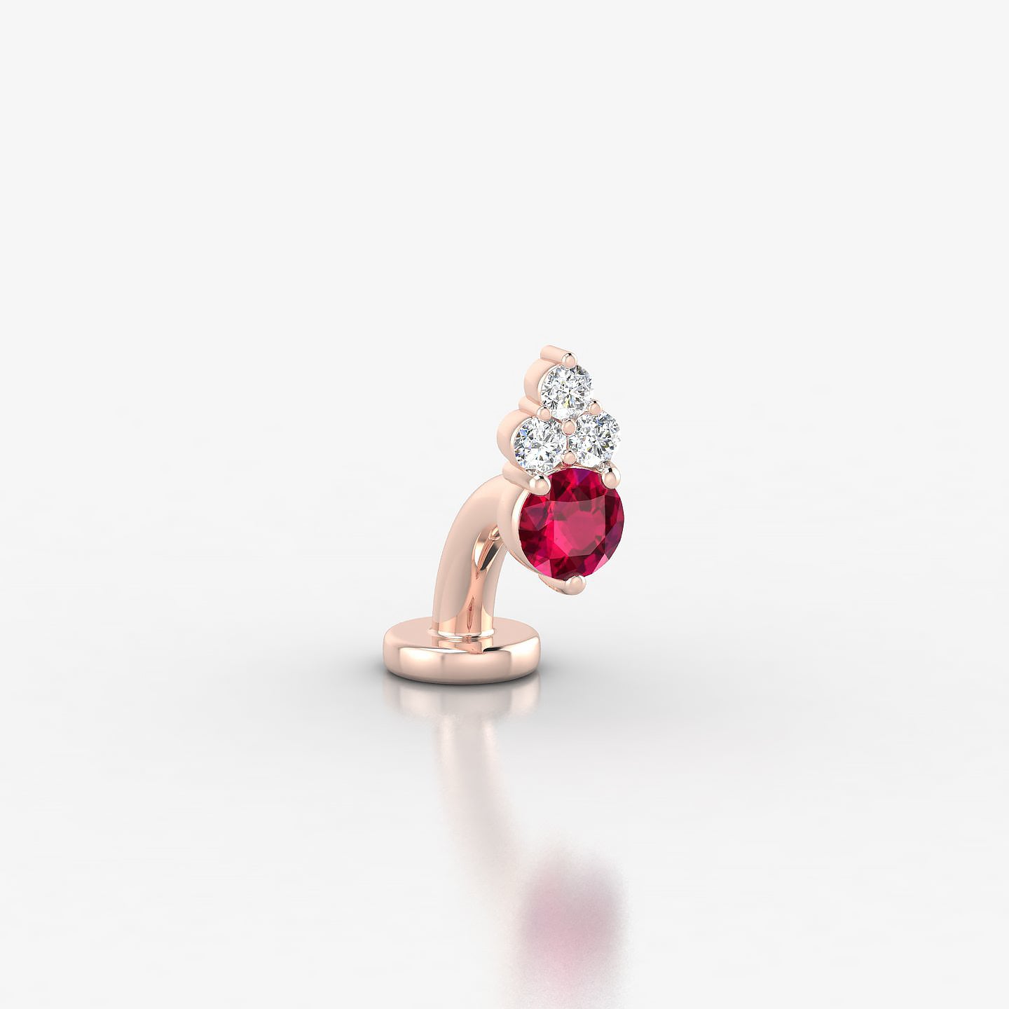 Sif | 18k Rose Gold 6 mm 6.5 mm Ruby & Diamond Floating Navel Piercing