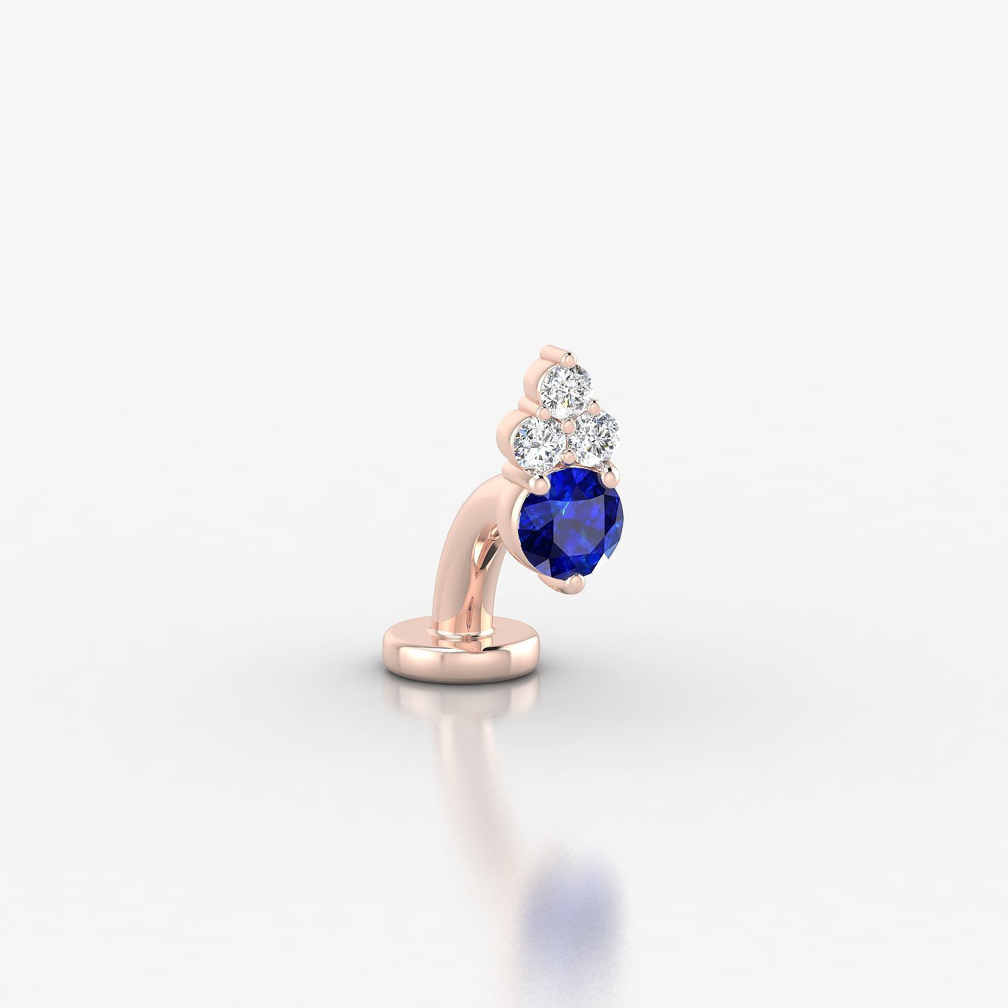 Sif | 18k Rose Gold 6 mm 6.5 mm Sapphire & Diamond Floating Navel Piercing