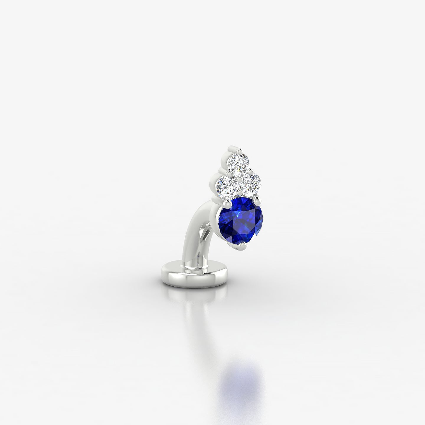 Sif | 18k White Gold 6 mm 6.5 mm Sapphire & Diamond Floating Navel Piercing