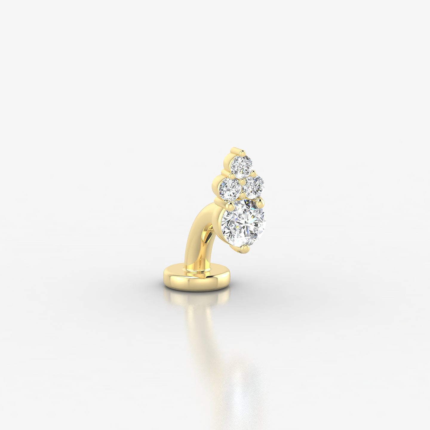 Sif | 18k Yellow Gold 6.5 mm 6 mm Diamond Floating Navel Piercing