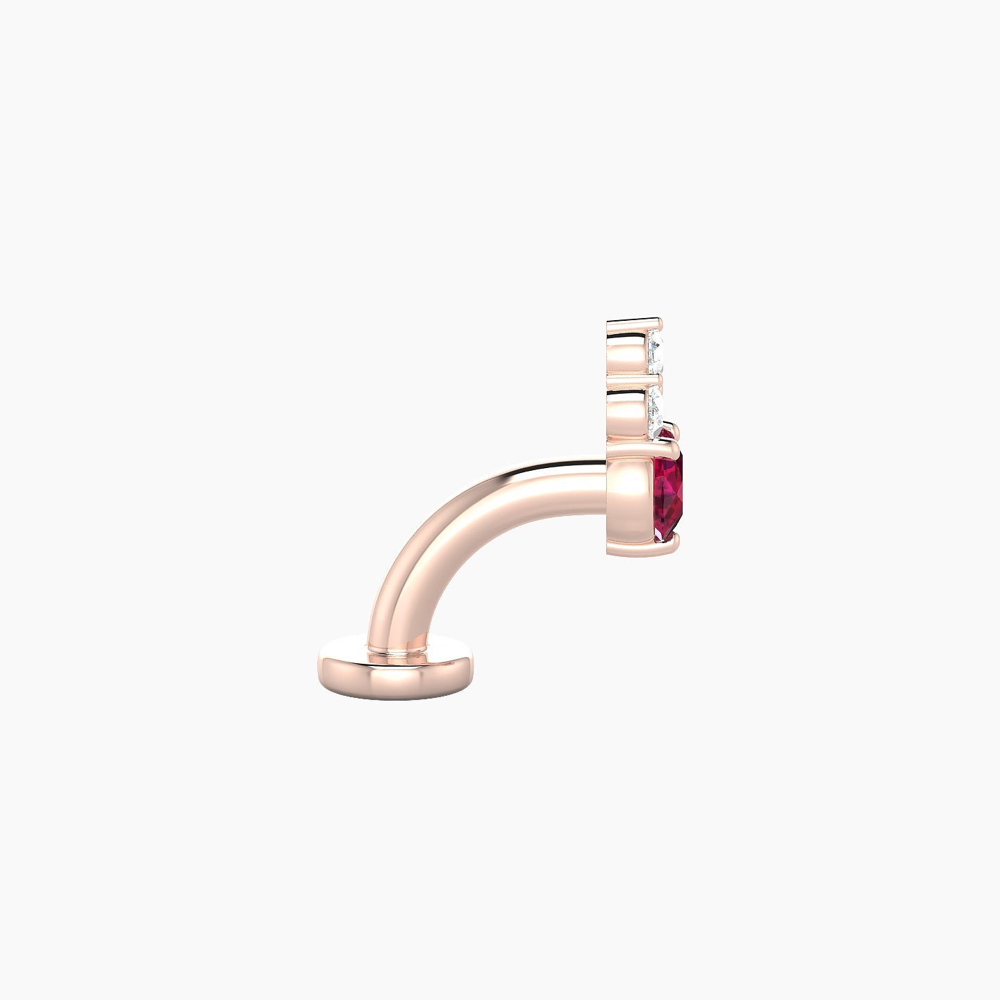 Sif | 18k Rose Gold 6 mm 6.5 mm Ruby & Diamond Floating Navel Piercing