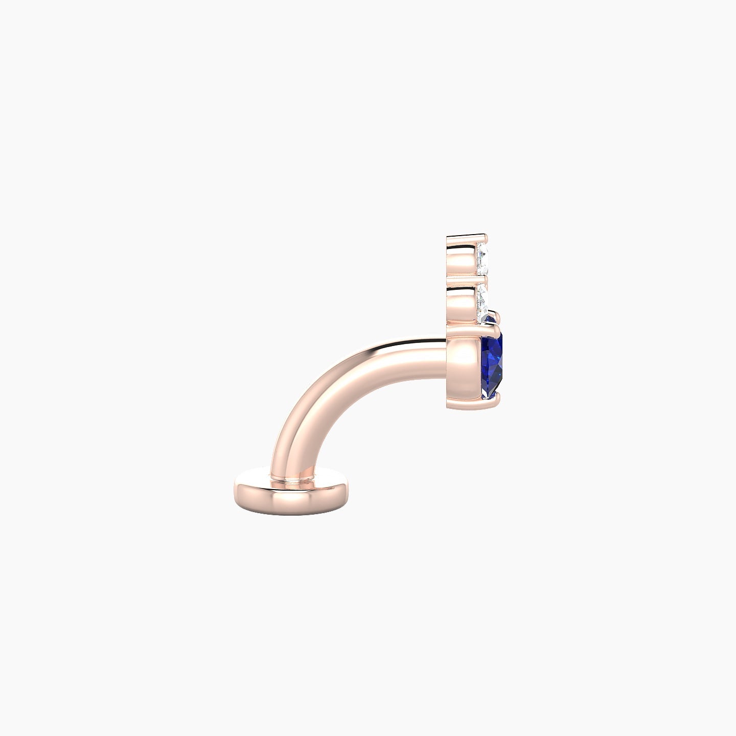 Sif | 18k Rose Gold 6 mm 6.5 mm Sapphire & Diamond Floating Navel Piercing