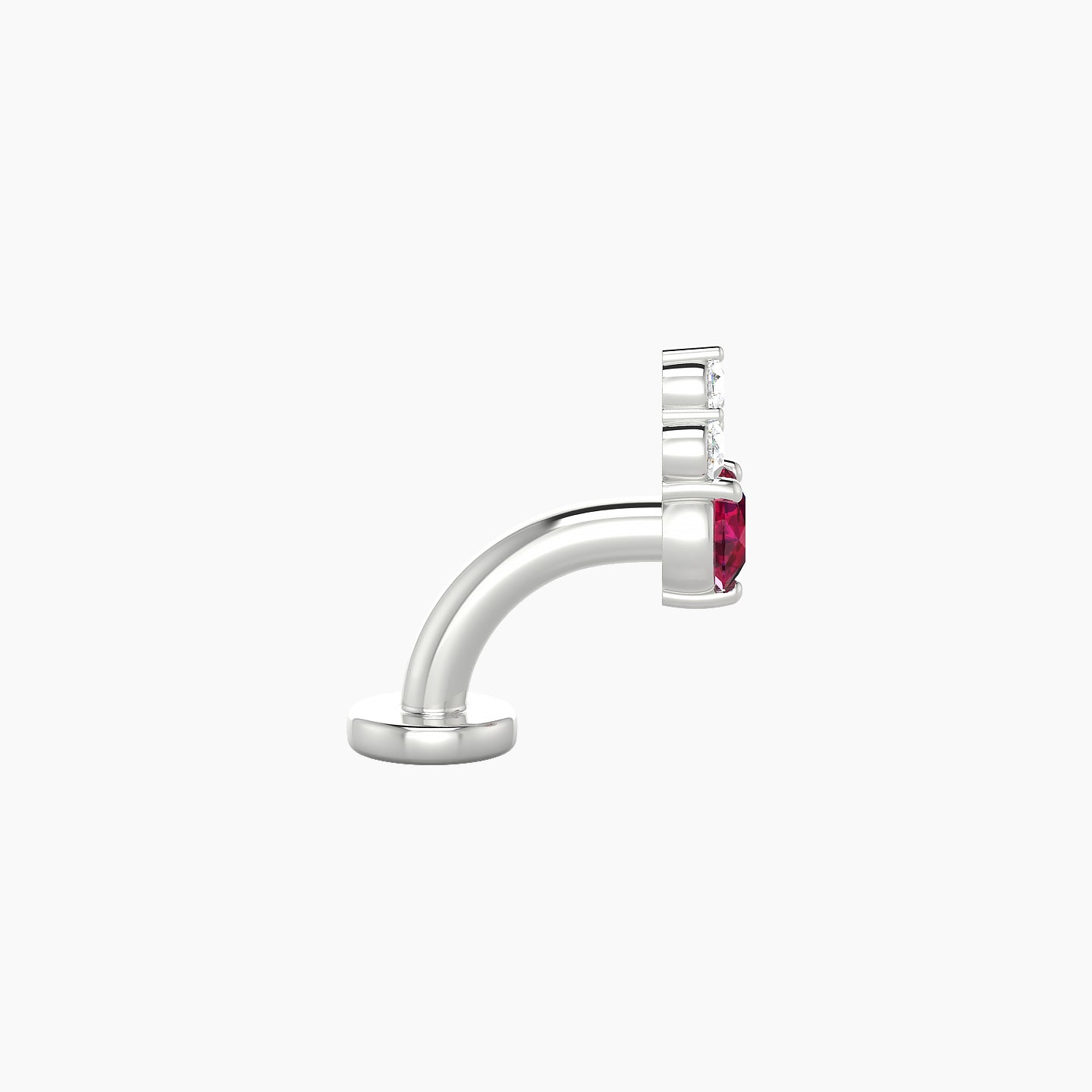 Sif | 18k White Gold 6 mm 6.5 mm Ruby & Diamond Floating Navel Piercing