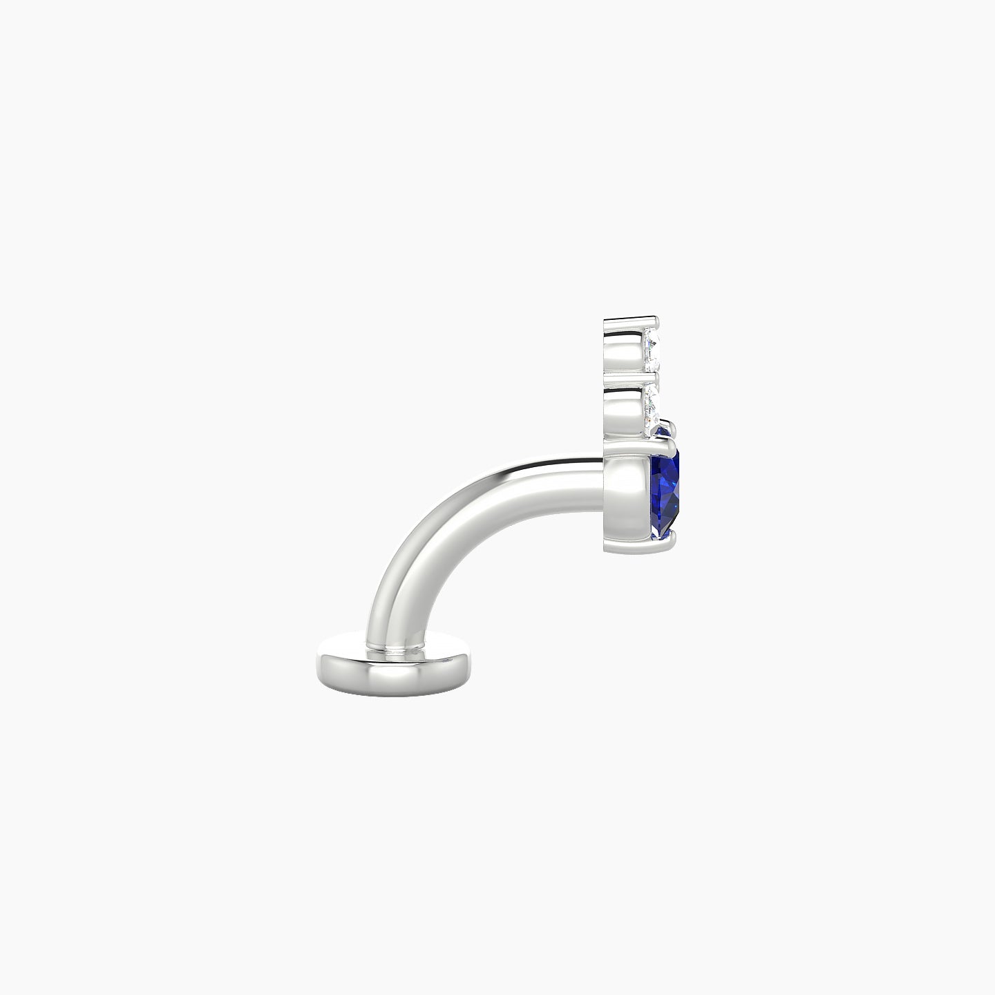 Sif | 18k White Gold 6 mm 6.5 mm Sapphire & Diamond Floating Navel Piercing