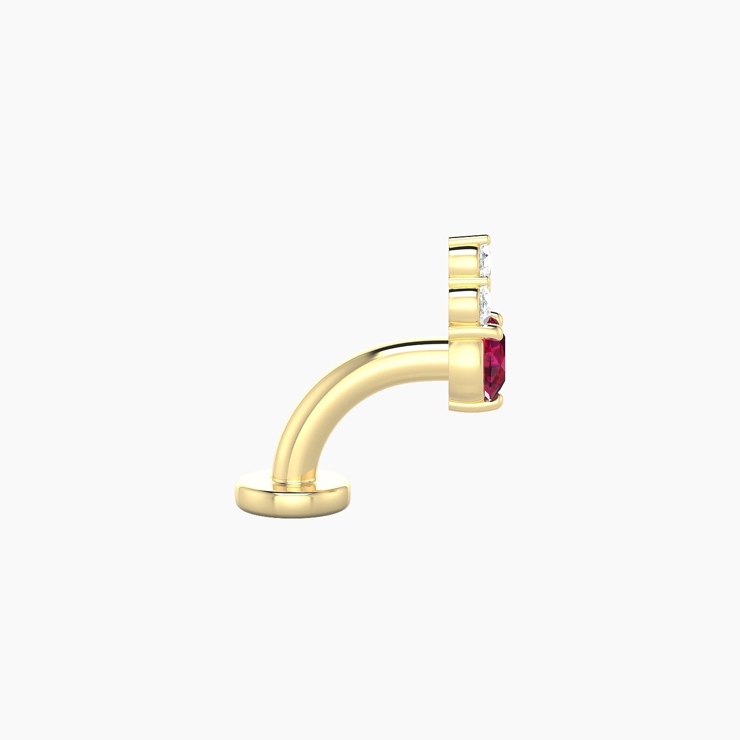 Sif | 18k Yellow Gold 6 mm 6.5 mm Ruby & Diamond Floating Navel Piercing