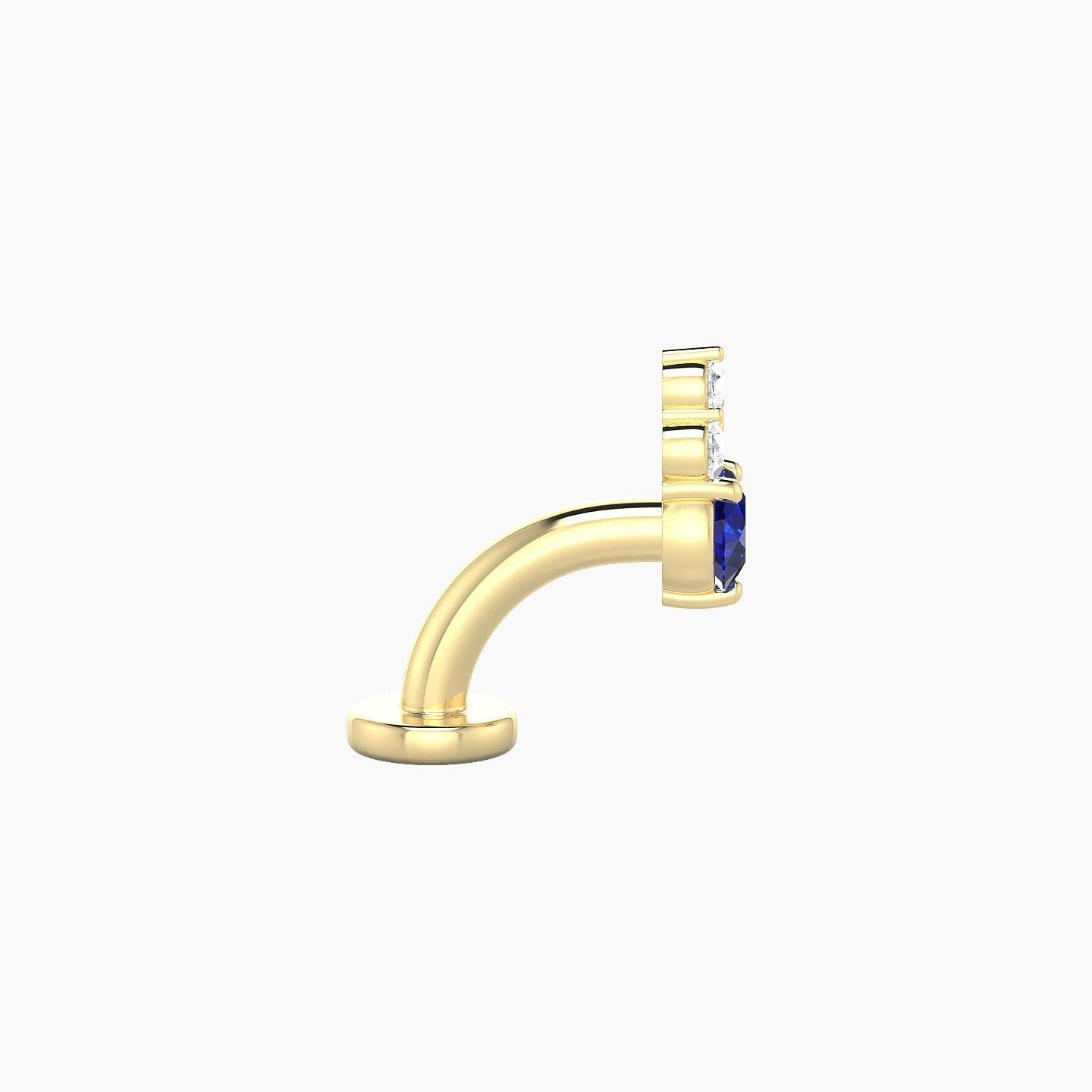 Sif | 18k Yellow Gold 6 mm 6.5 mm Sapphire & Diamond Floating Navel Piercing
