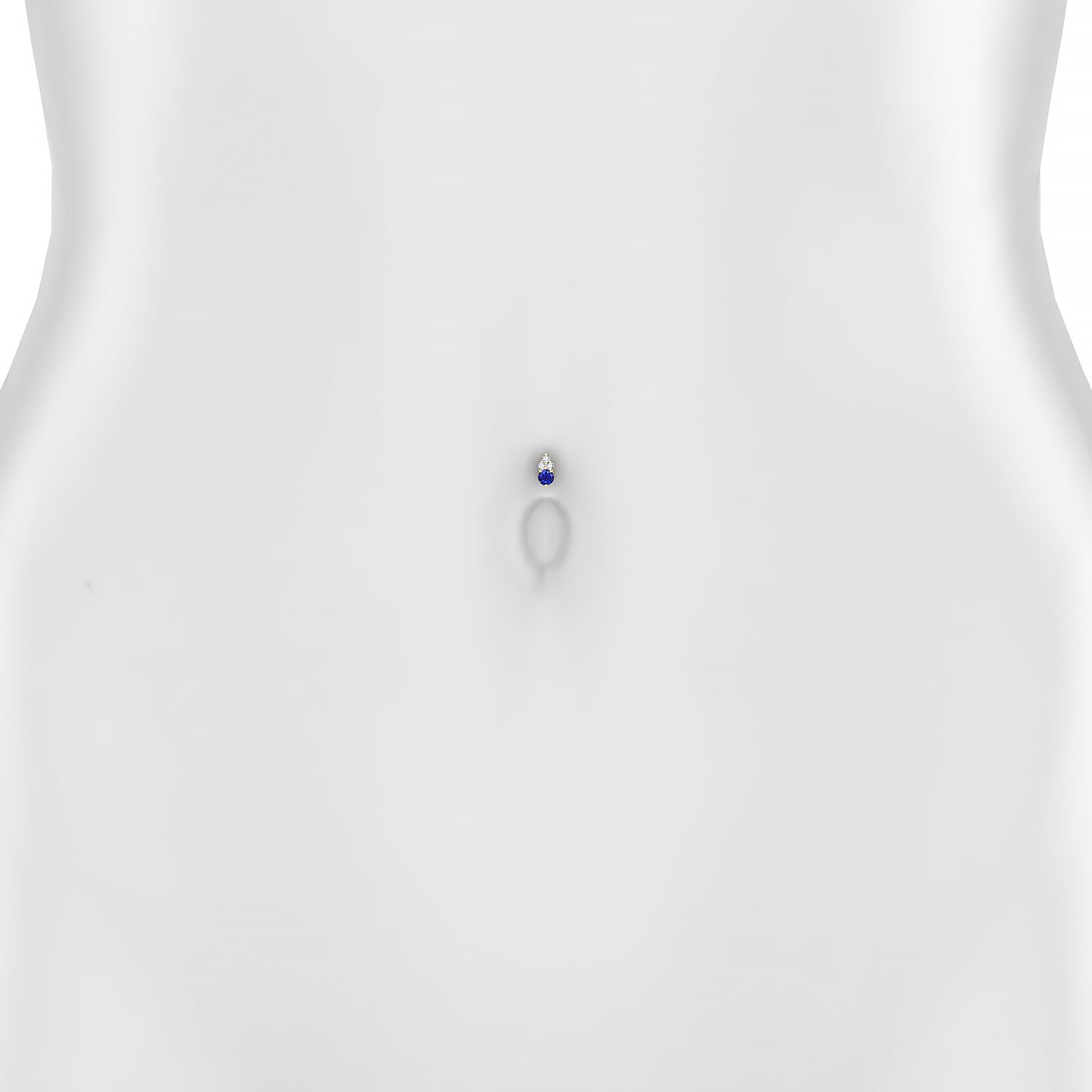 Sif | 18k Yellow Gold 6 mm 6.5 mm Sapphire & Diamond Floating Navel Piercing