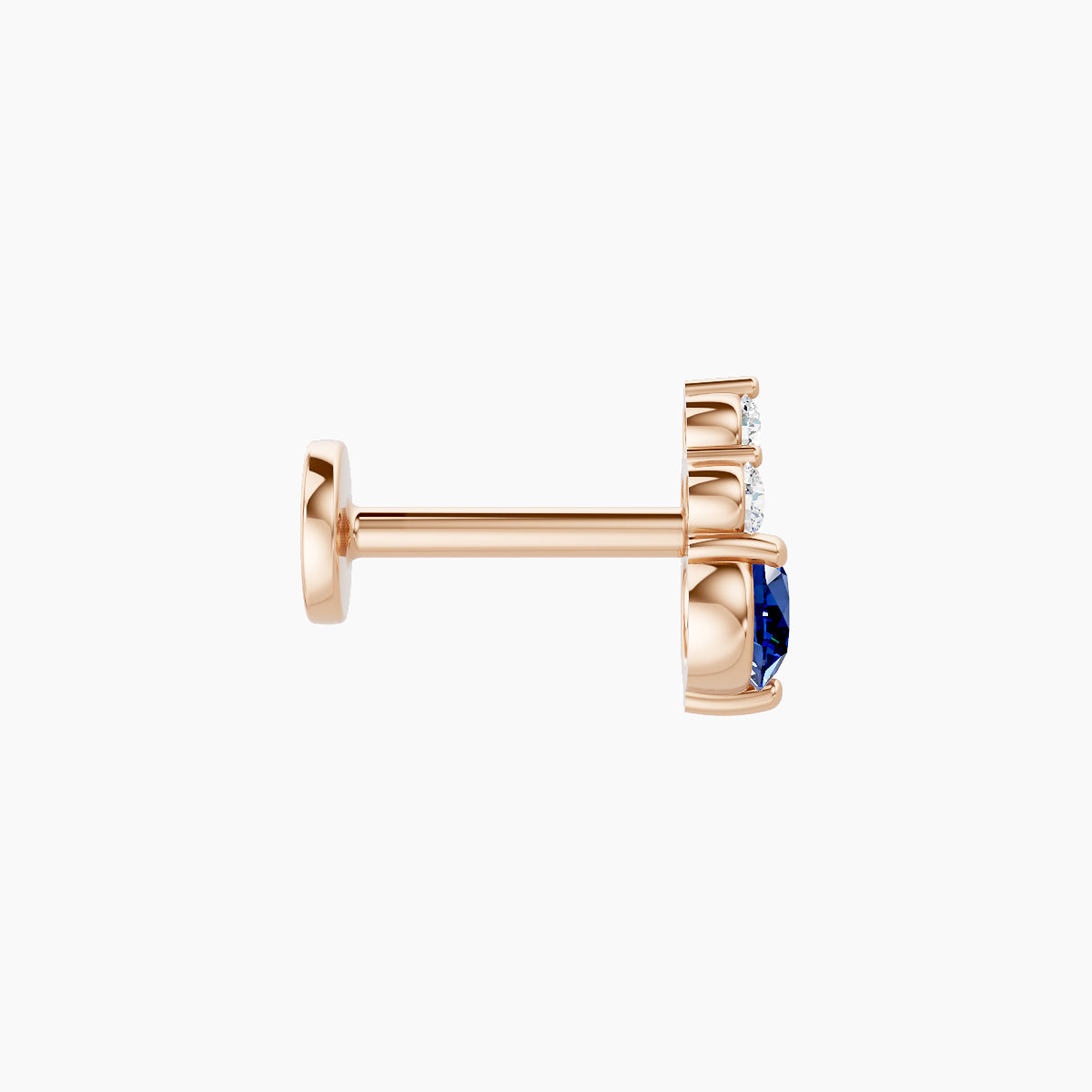 Sif | 18k Rose Gold 6.5 mm 6.5 mm Sapphire & Diamond Nose Piercing