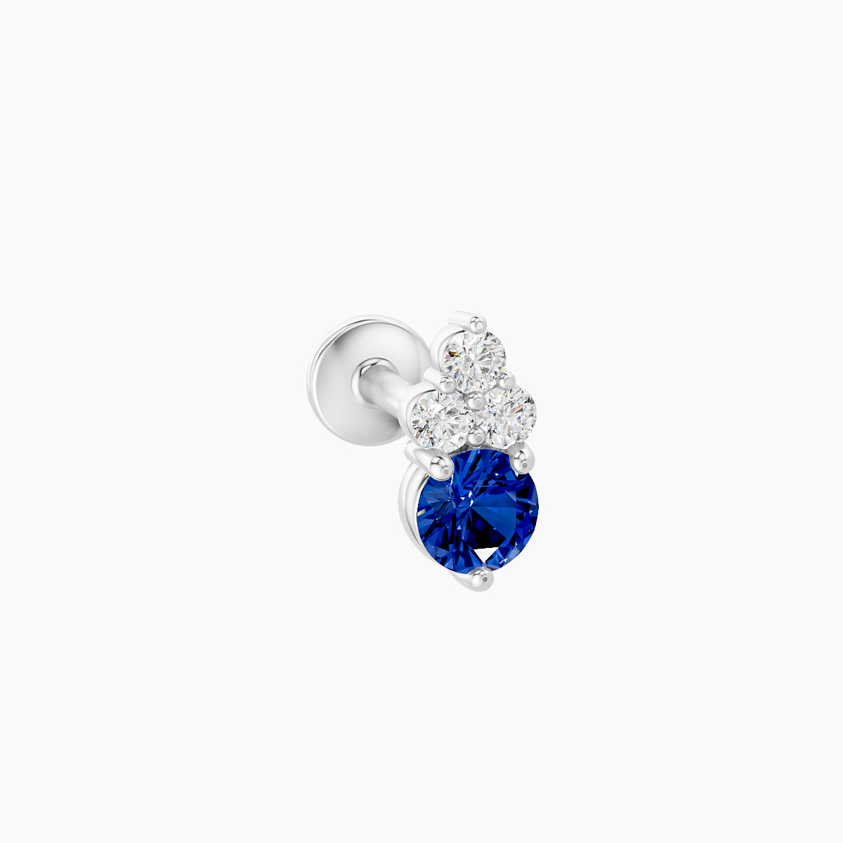 Sif | 18k White Gold 6.5 mm 6.5 mm Sapphire & Diamond Nose Piercing