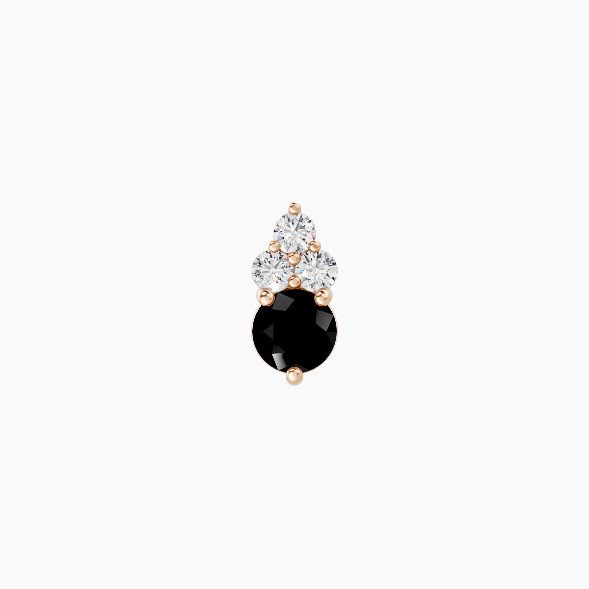 Sif | 18k Rose Gold 6.5 mm 6.5 mm Black Diamond & Diamond Piercing