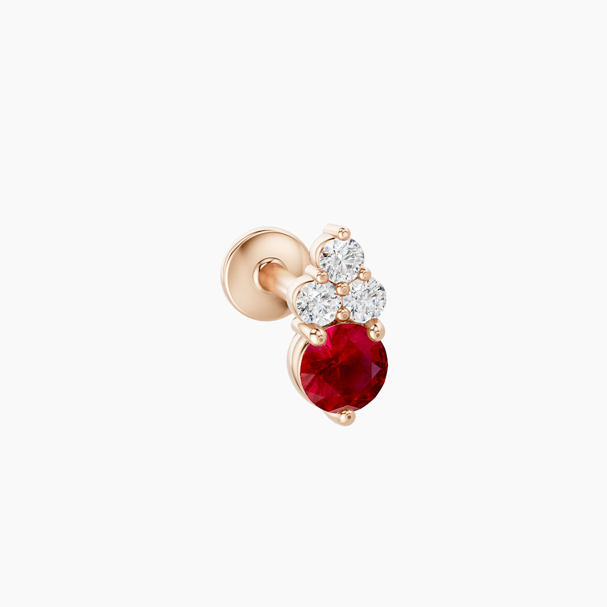 Sif | 18k Rose Gold 6.5 mm 6.5 mm Ruby & Diamond Piercing
