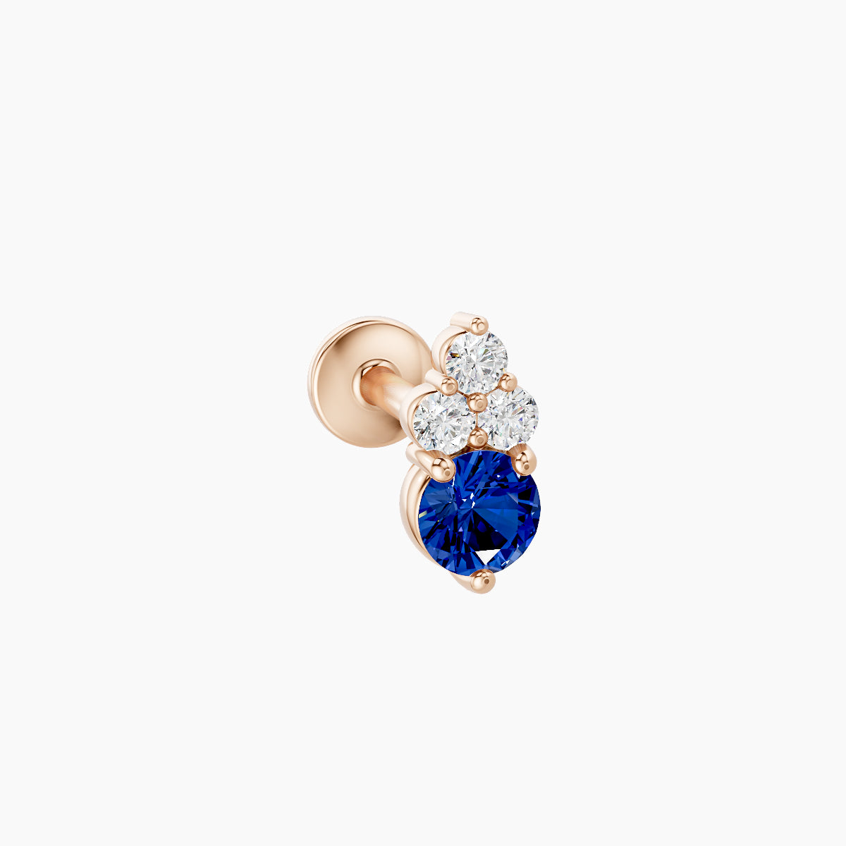Sif | 18k Rose Gold 6.5 mm 6.5 mm Sapphire & Diamond Piercing