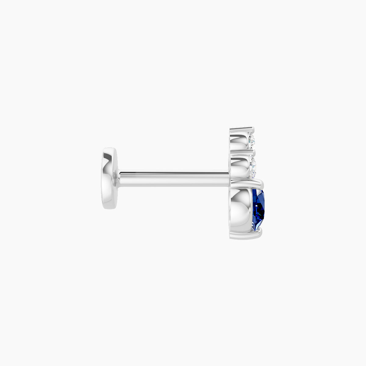 Sif | 18k White Gold 6.5 mm 6.5 mm Sapphire & Diamond Piercing