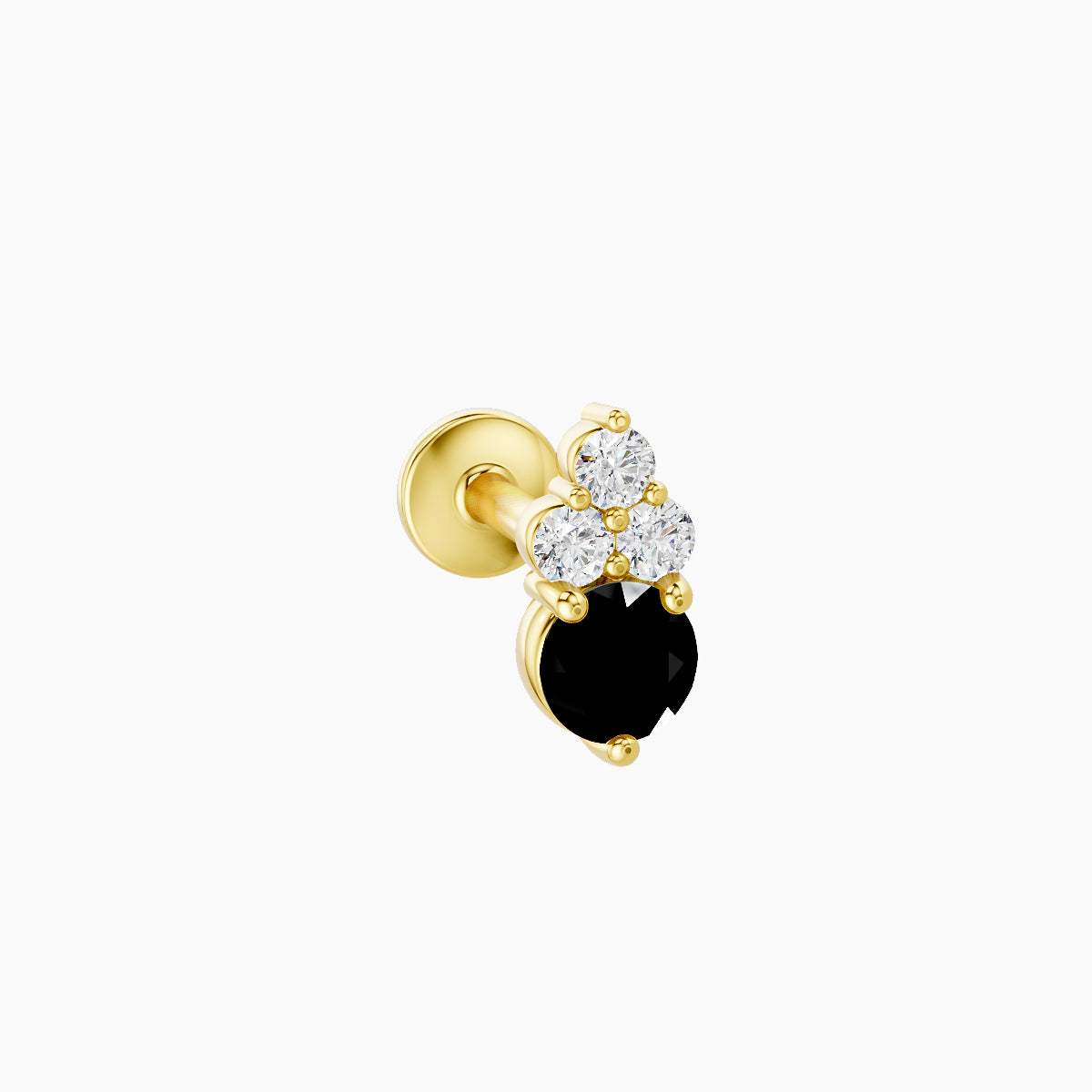 Sif | 18k Yellow Gold 6.5 mm 6.5 mm Black Diamond & Diamond Piercing