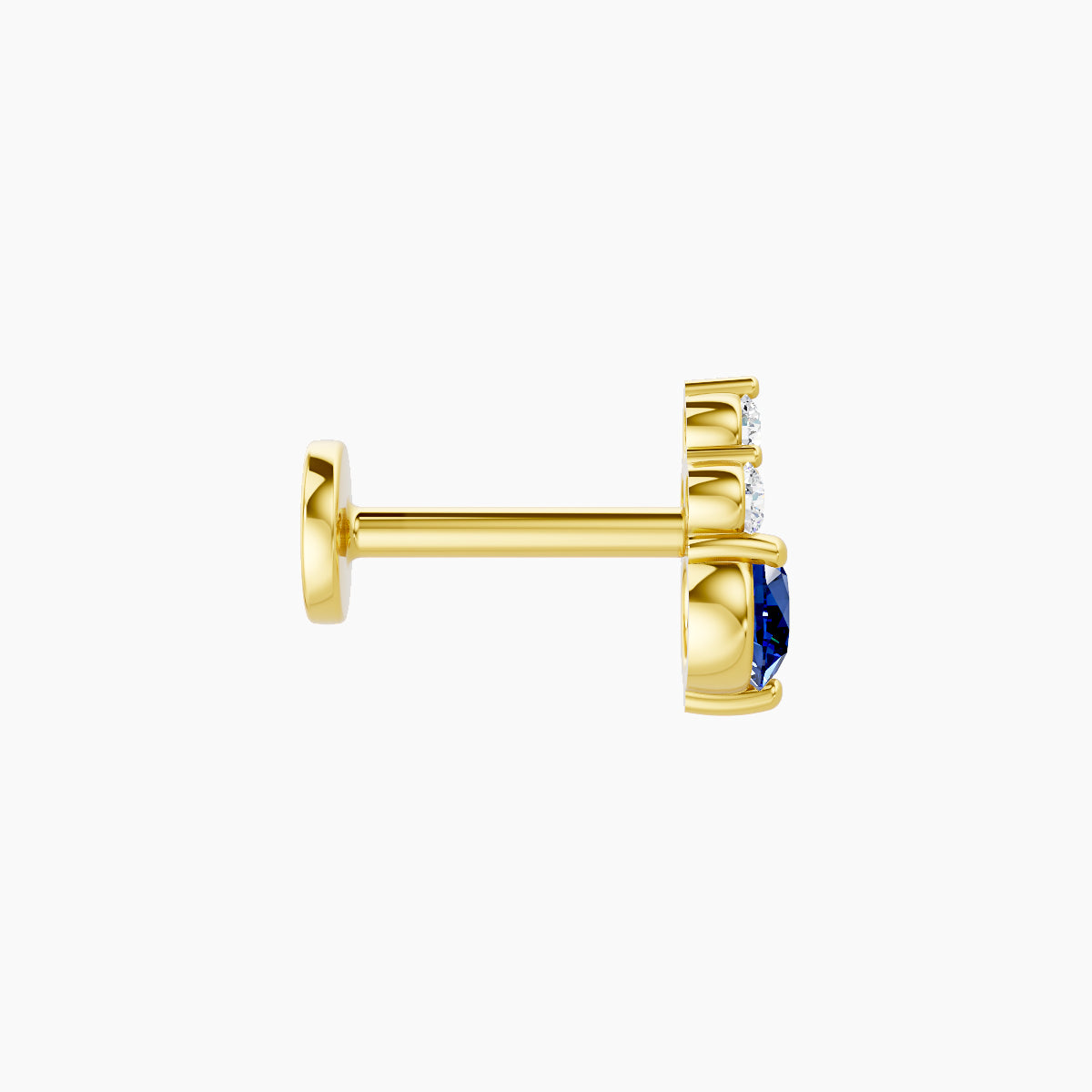 Sif | 18k Yellow Gold 6.5 mm 6.5 mm Sapphire & Diamond Piercing