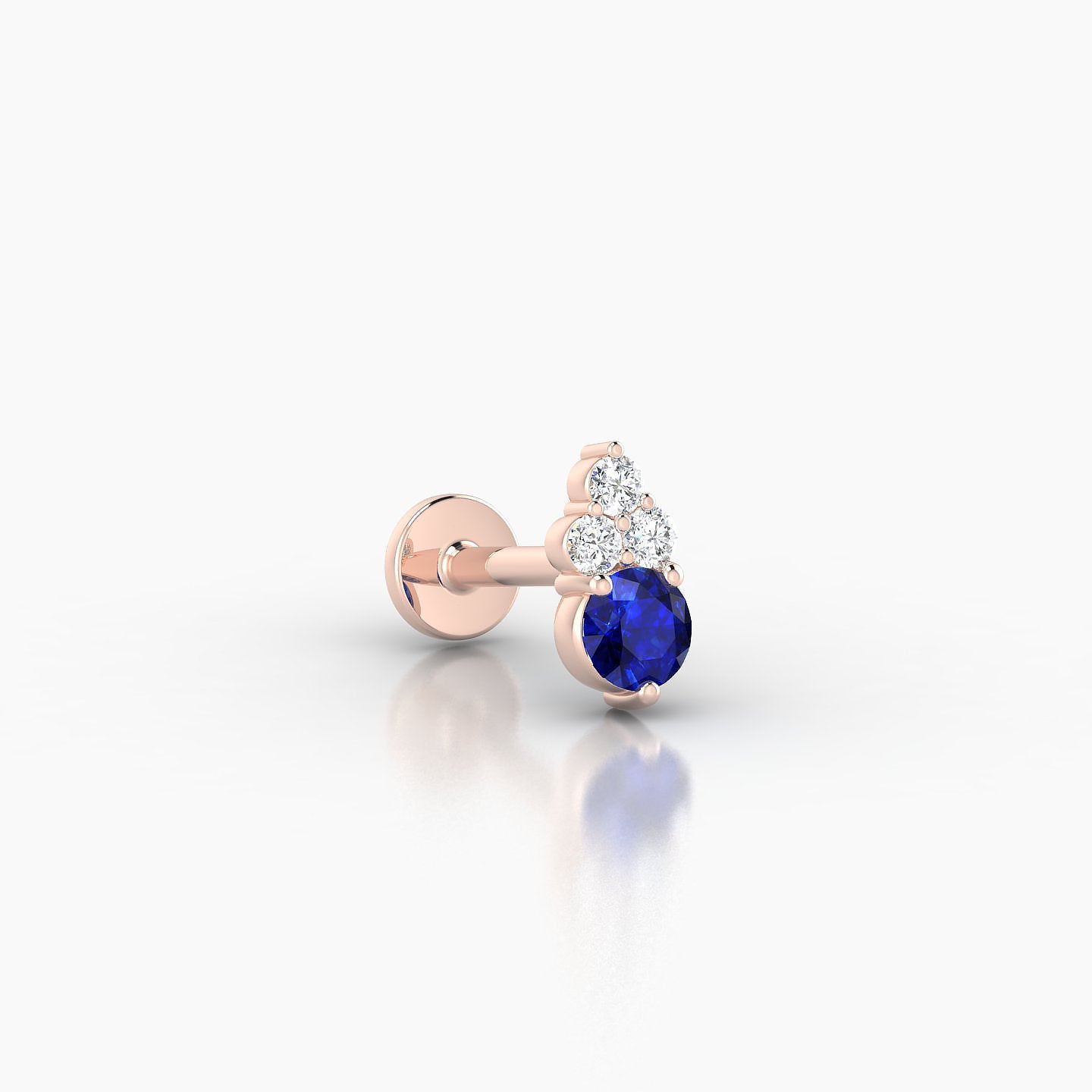 Sif | 18k Rose Gold 6.5 mm 6.5 mm Sapphire & Diamond Piercing