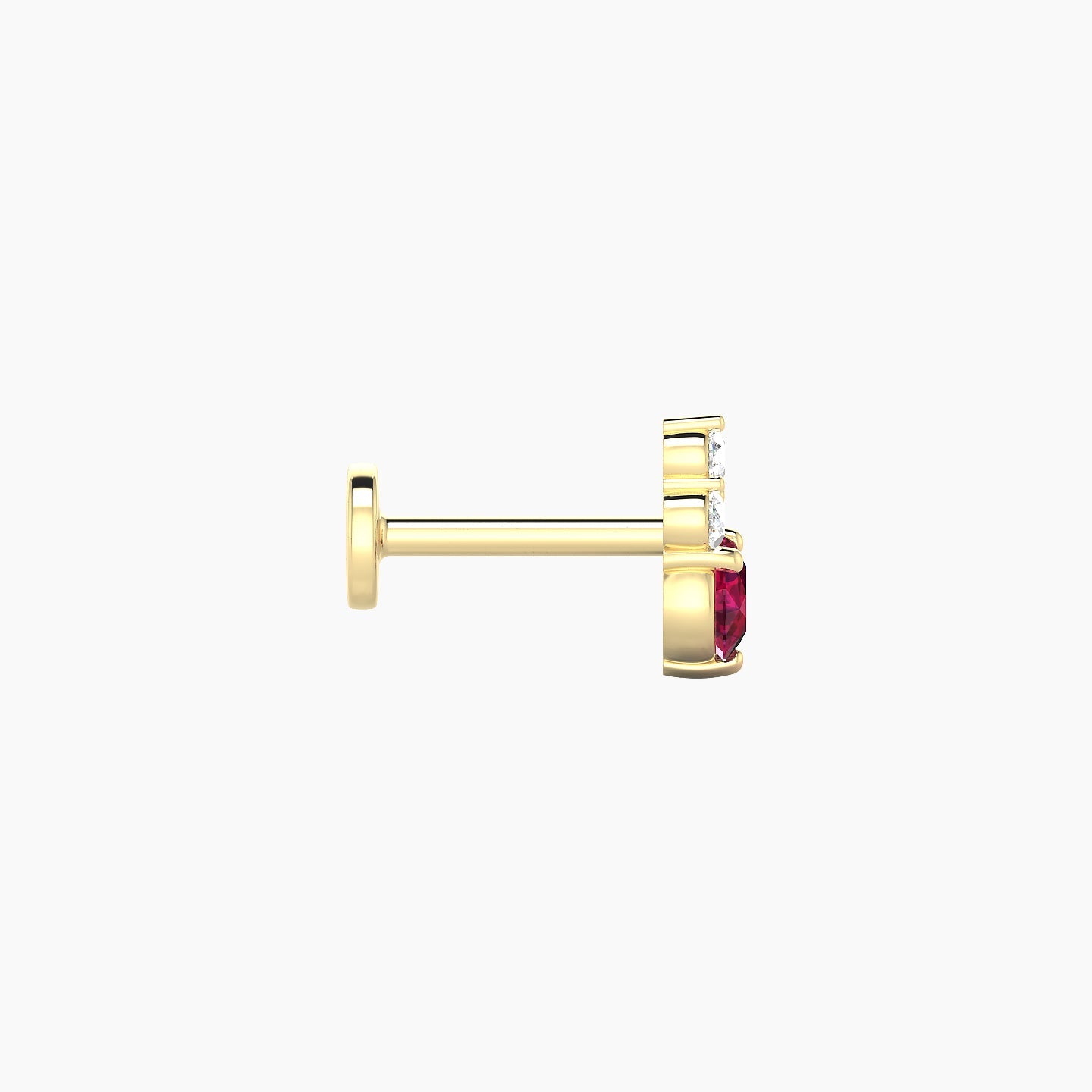 Sif | 18k Yellow Gold 6.5 mm 6.5 mm Ruby & Diamond Piercing