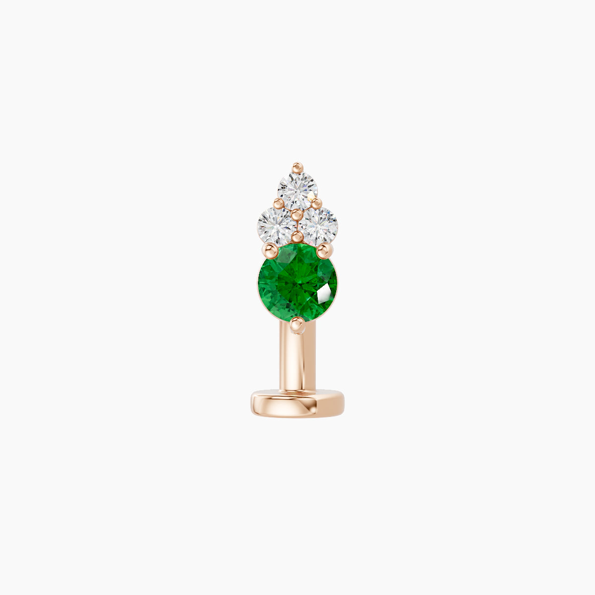 Sif | 18k Rose Gold 8 mm 6.5 mm Emerald & Diamond Floating Navel Piercing