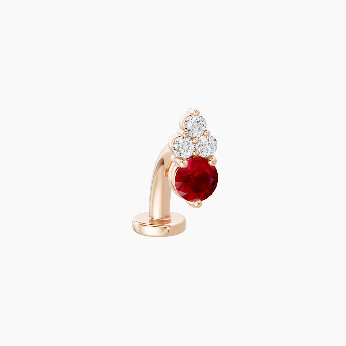 Sif | 18k Rose Gold 8 mm 6.5 mm Ruby & Diamond Floating Navel Piercing