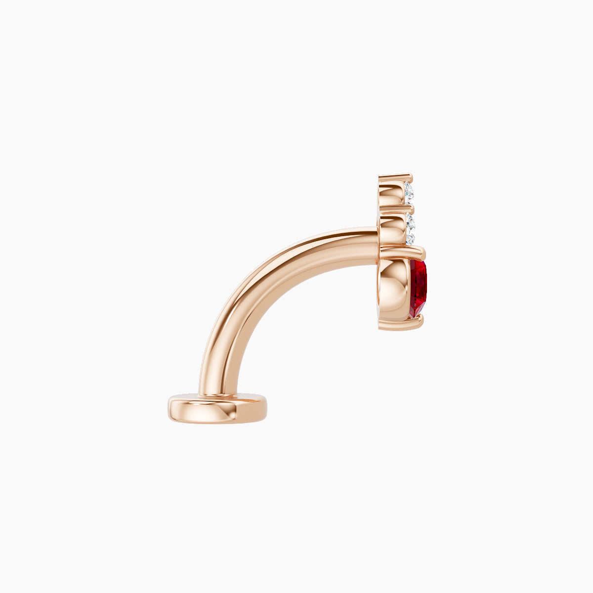Sif | 18k Rose Gold 8 mm 6.5 mm Ruby & Diamond Floating Navel Piercing