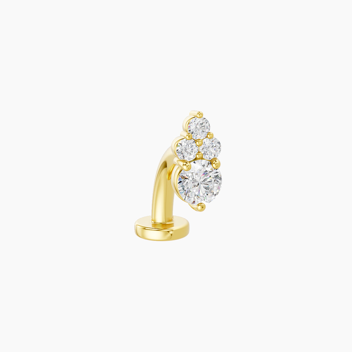Sif | 18k Yellow Gold 6.5 mm 8 mm Diamond Floating Navel Piercing