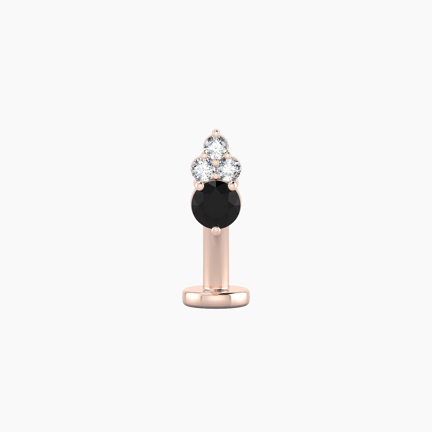 Sif | 18k Rose Gold 8 mm 6.5 mm Black Diamond & Diamond Floating Navel Piercing