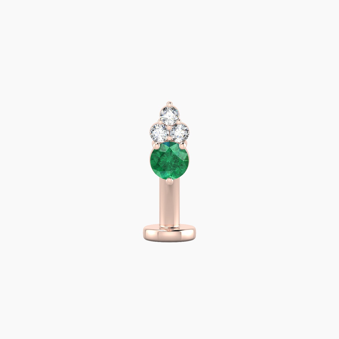 Sif | 18k Rose Gold 8 mm 6.5 mm Emerald & Diamond Floating Navel Piercing
