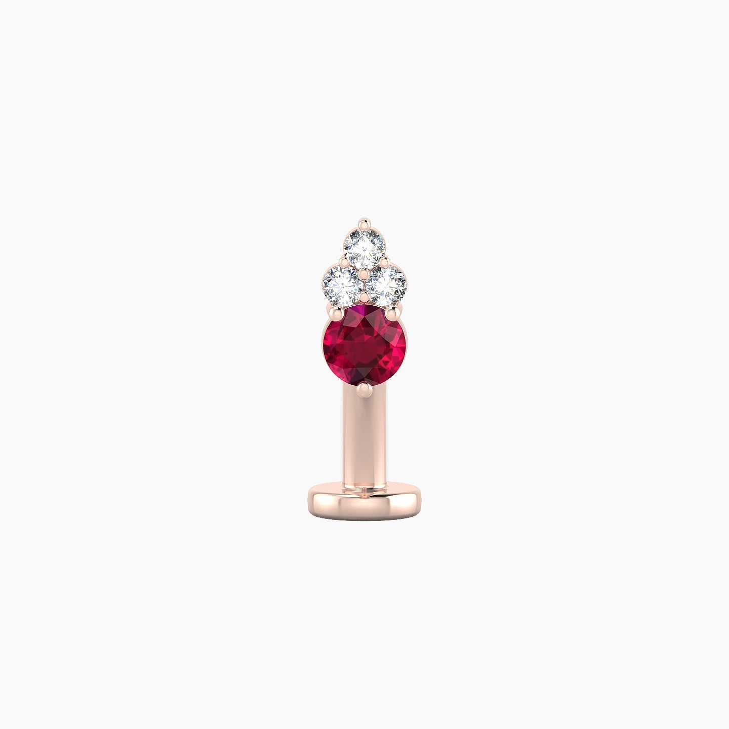 Sif | 18k Rose Gold 8 mm 6.5 mm Ruby & Diamond Floating Navel Piercing