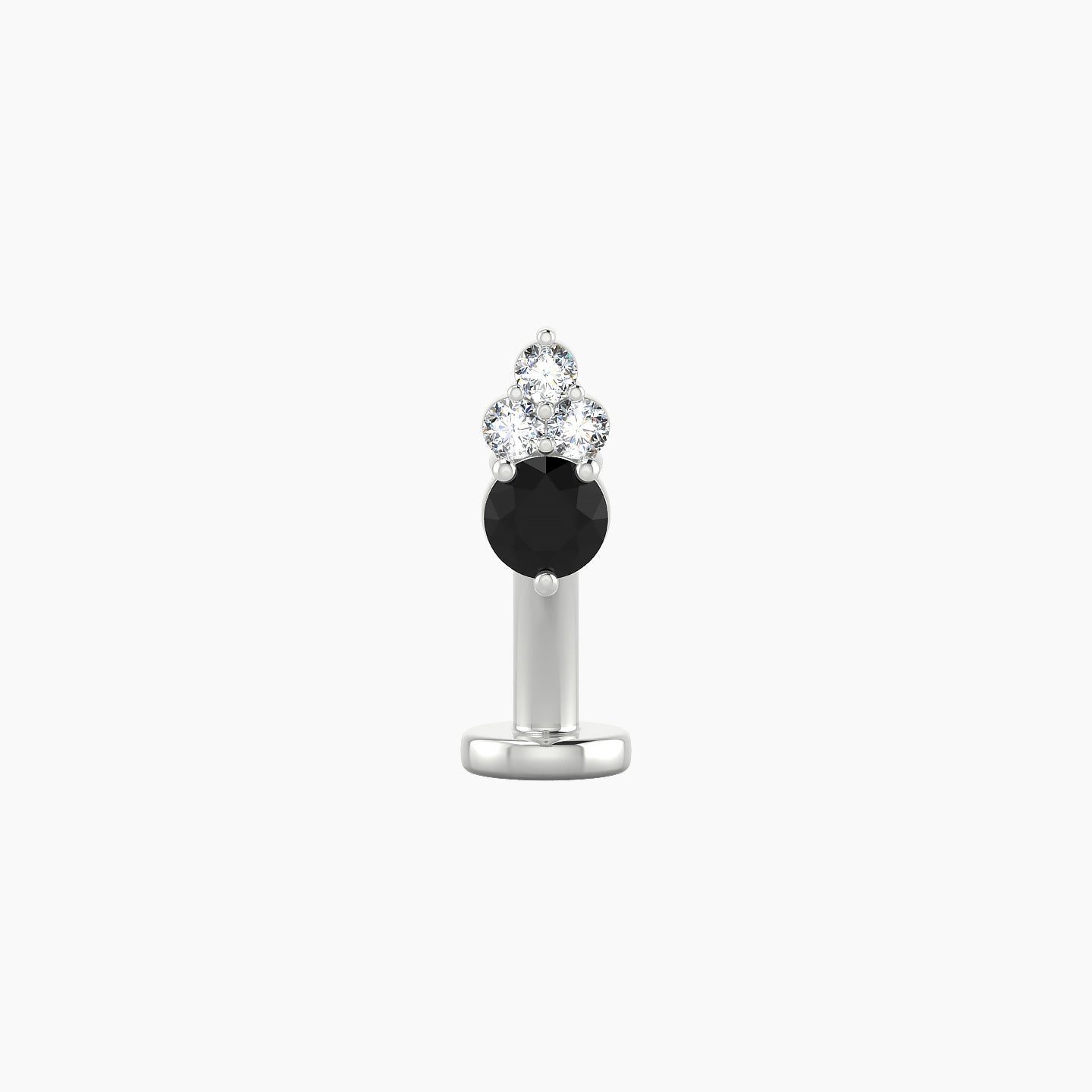 Sif | 18k White Gold 8 mm 6.5 mm Black Diamond & Diamond Floating Navel Piercing