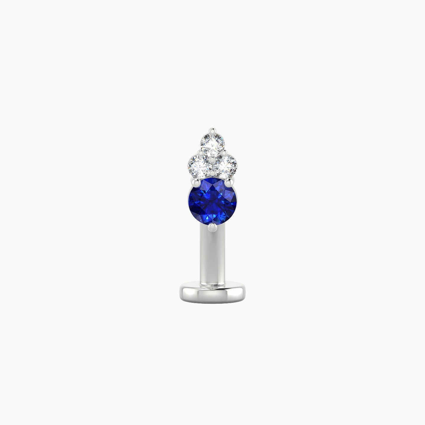 Sif | 18k White Gold 8 mm 6.5 mm Sapphire & Diamond Floating Navel Piercing
