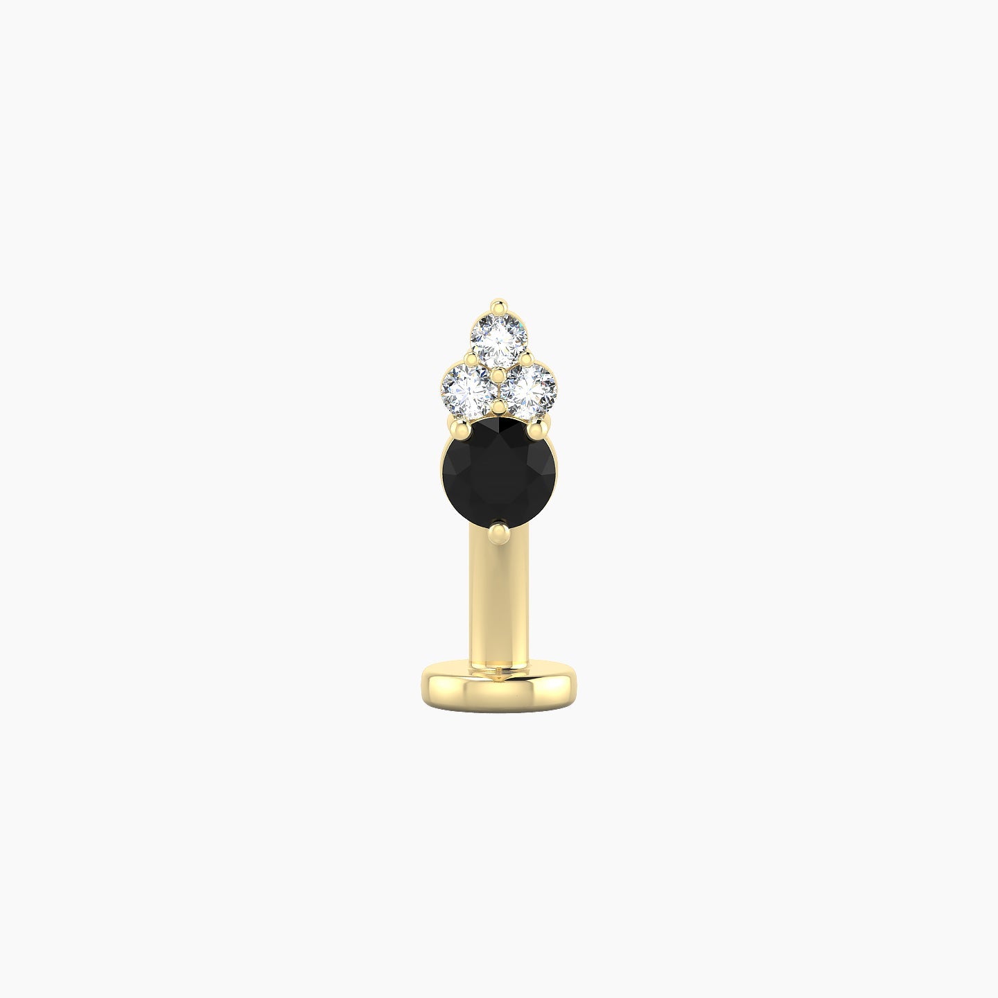 Sif | 18k Yellow Gold 8 mm 6.5 mm Black Diamond & Diamond Floating Navel Piercing