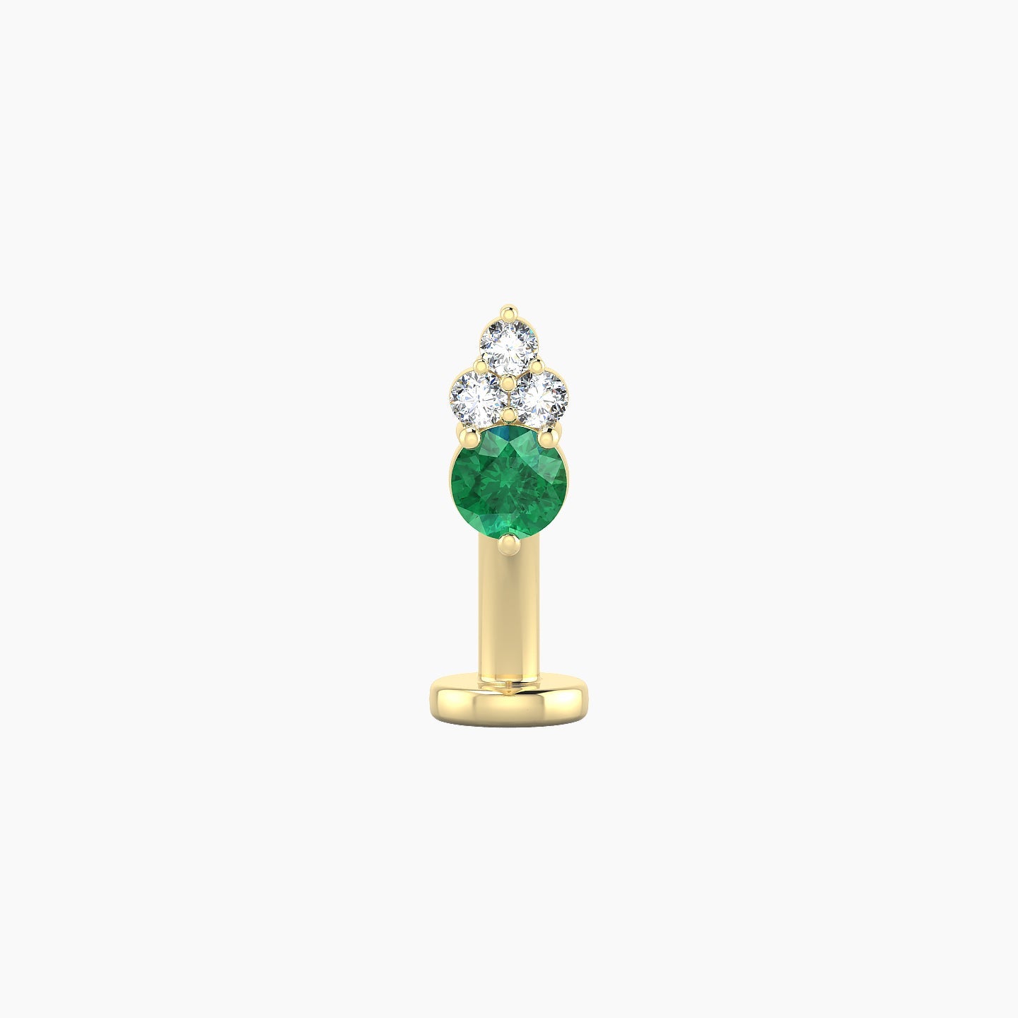 Sif | 18k Yellow Gold 8 mm 6.5 mm Emerald & Diamond Floating Navel Piercing