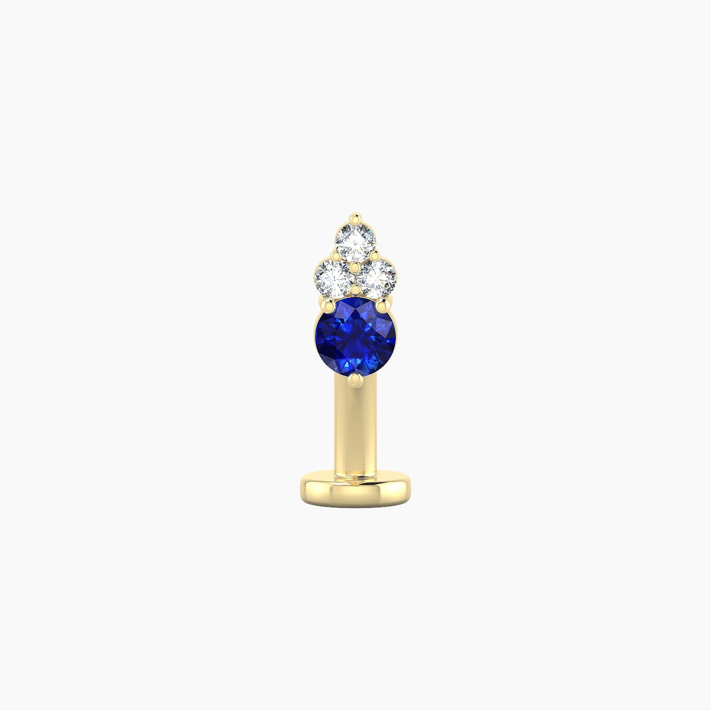 Sif | 18k Yellow Gold 8 mm 6.5 mm Sapphire & Diamond Floating Navel Piercing