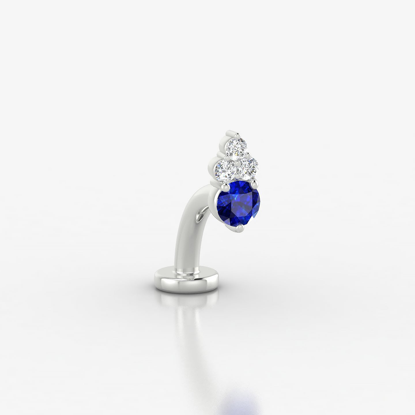 Sif | 18k White Gold 8 mm 6.5 mm Sapphire & Diamond Floating Navel Piercing