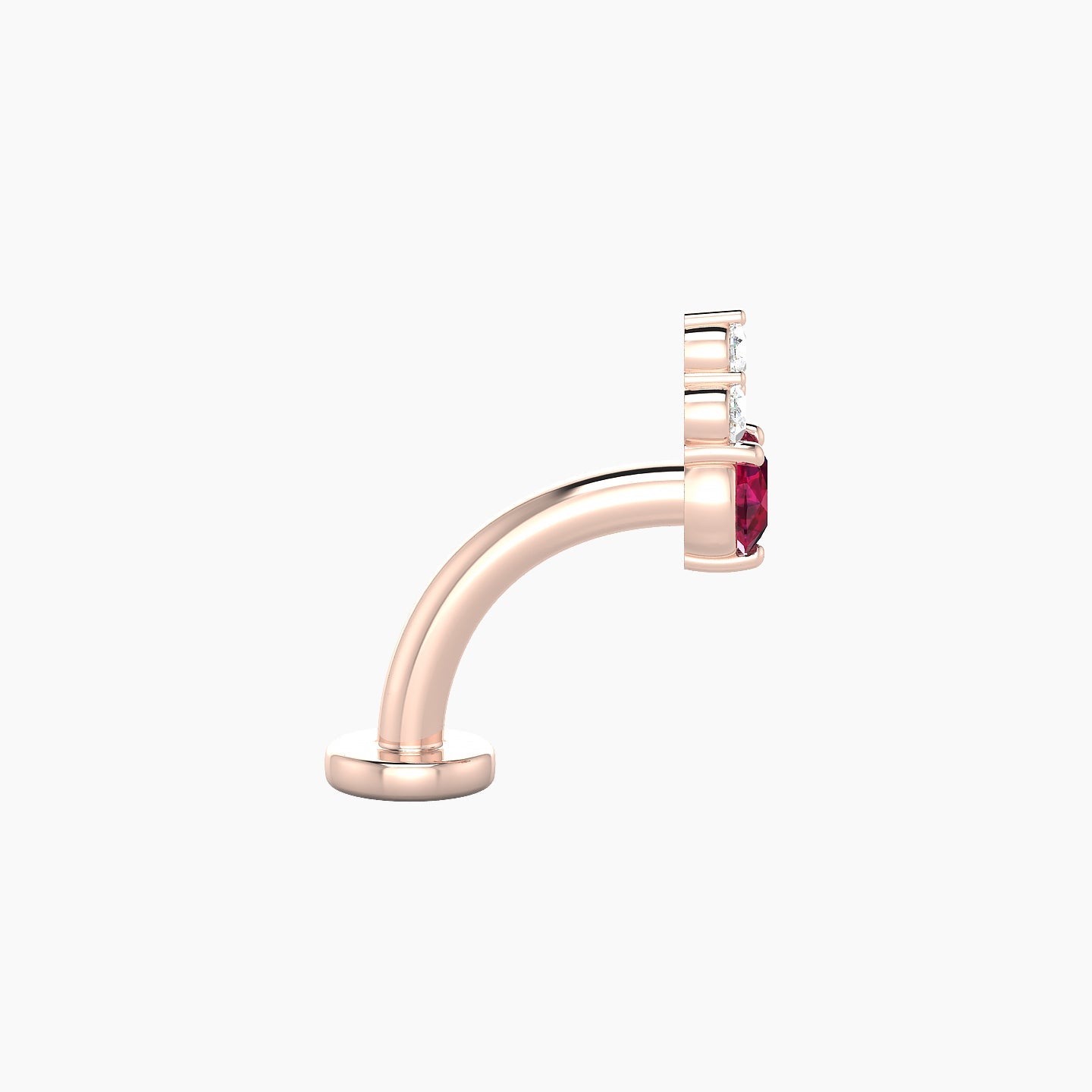 Sif | 18k Rose Gold 8 mm 6.5 mm Ruby & Diamond Floating Navel Piercing