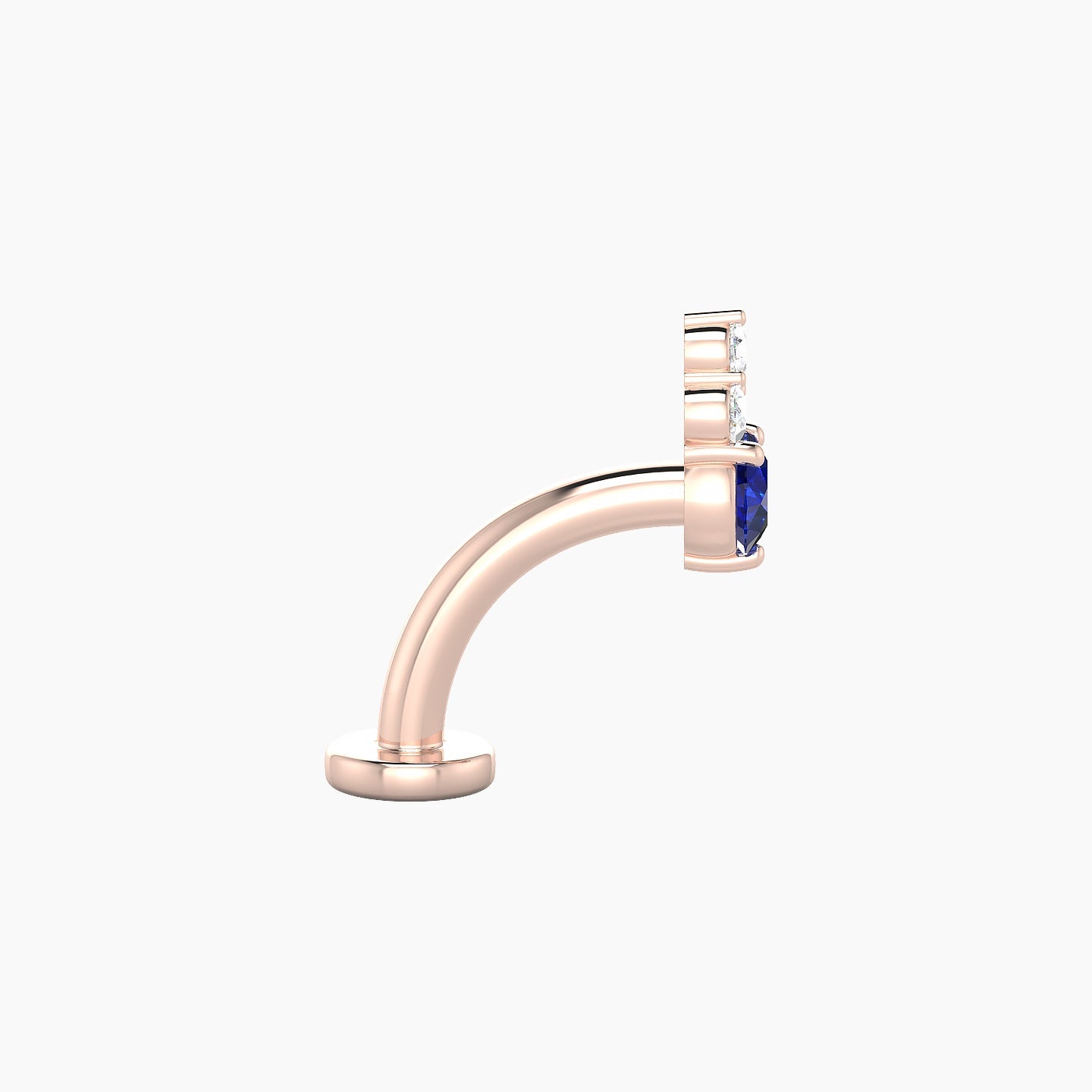 Sif | 18k Rose Gold 8 mm 6.5 mm Sapphire & Diamond Floating Navel Piercing