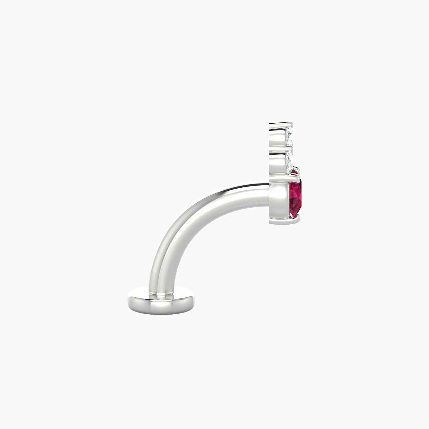 Sif | 18k White Gold 8 mm 6.5 mm Ruby & Diamond Floating Navel Piercing