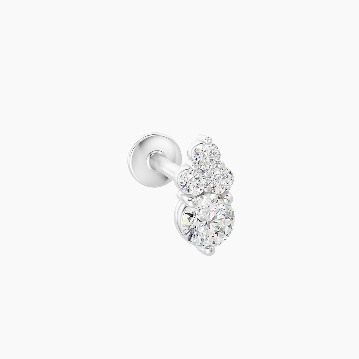 Sif | 18k White Gold 6.5 mm 8 mm Diamond Nose Piercing