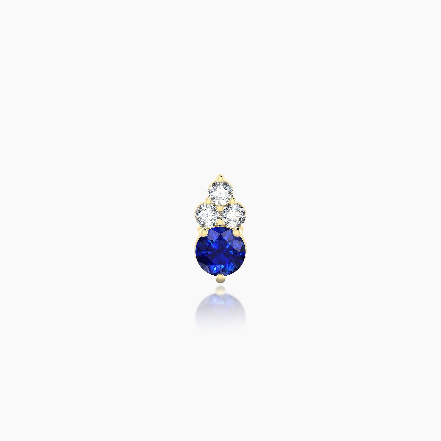 Sif | 18k Yellow Gold 8 mm 6.5 mm Sapphire & Diamond Nose Piercing