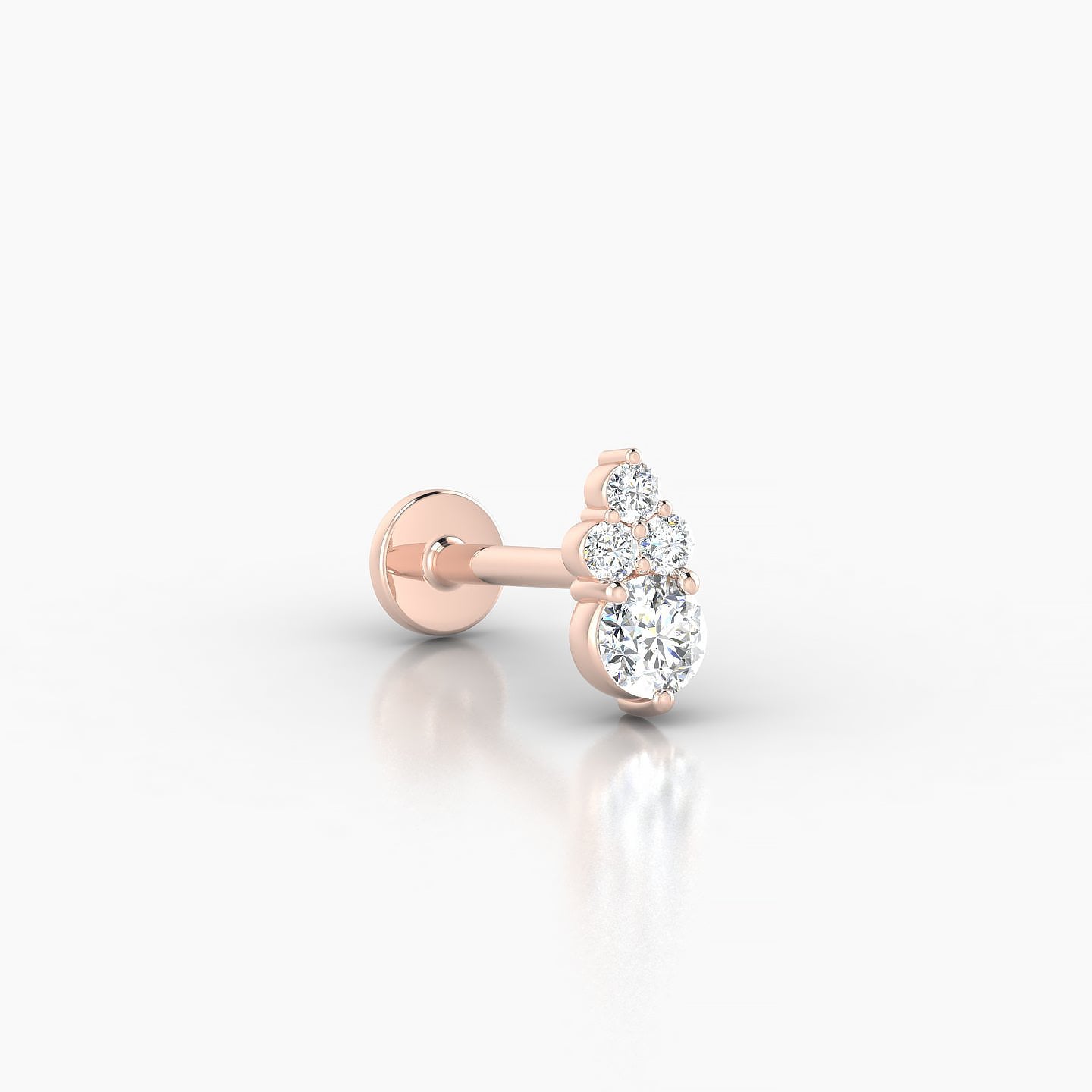 Sif | 18k Rose Gold 6.5 mm 8 mm Diamond Nose Piercing
