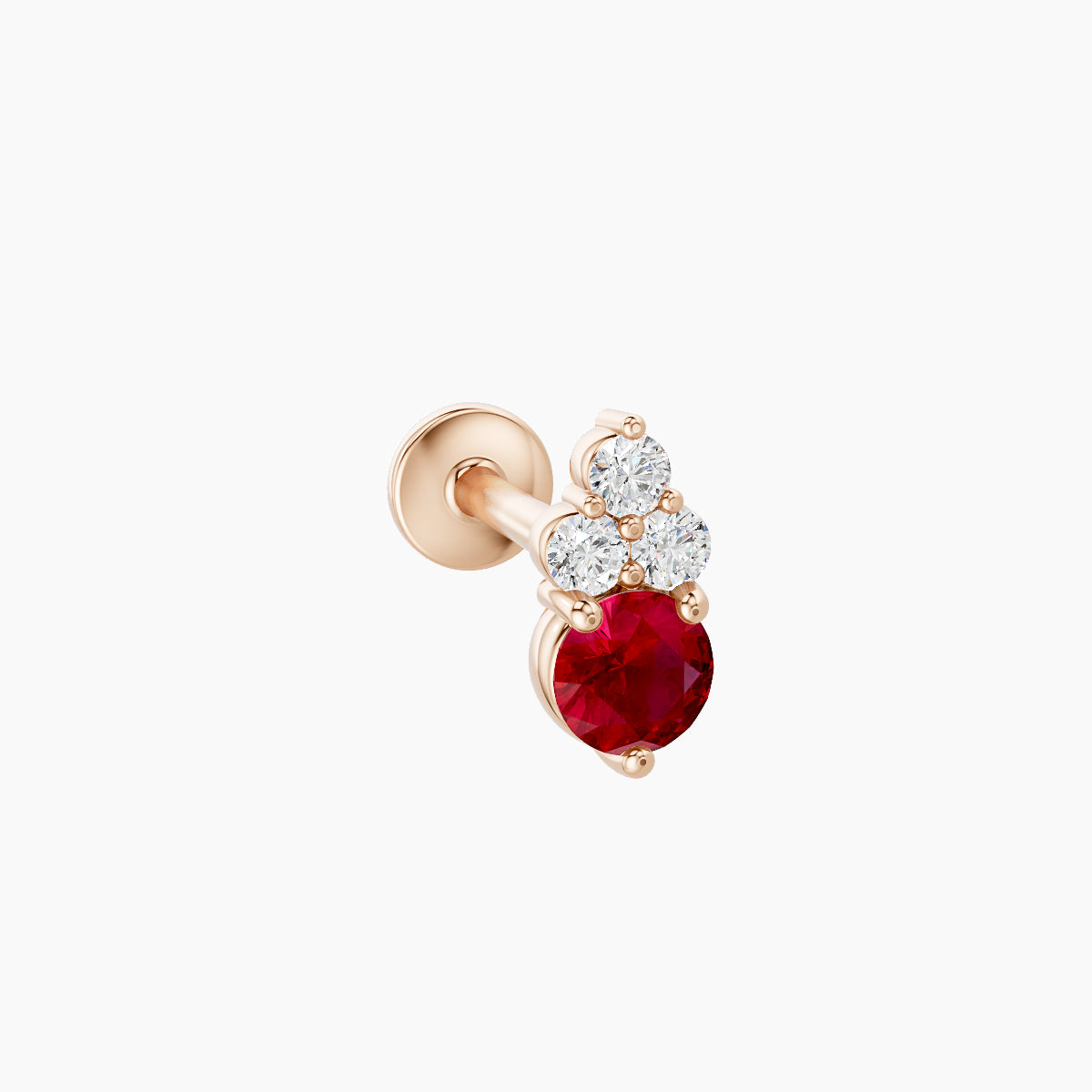 Sif | 18k Rose Gold 8 mm 6.5 mm Ruby & Diamond Piercing