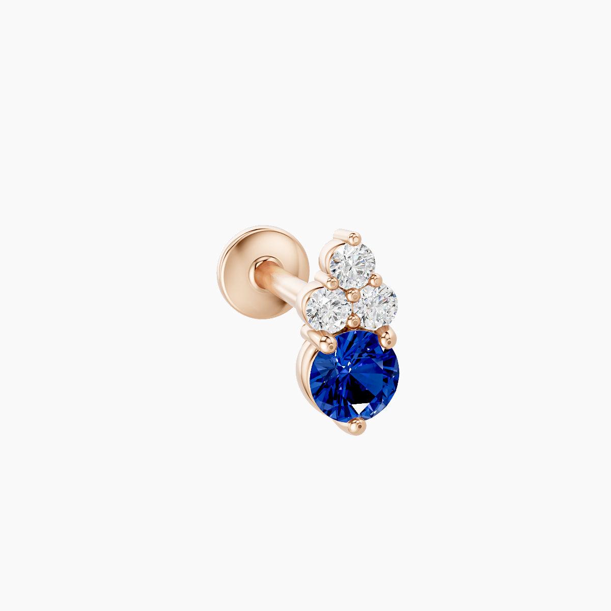 Sif | 18k Rose Gold 8 mm 6.5 mm Sapphire & Diamond Piercing