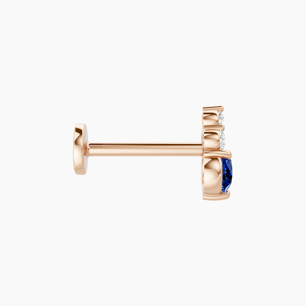 Sif | 18k Rose Gold 8 mm 6.5 mm Sapphire & Diamond Piercing