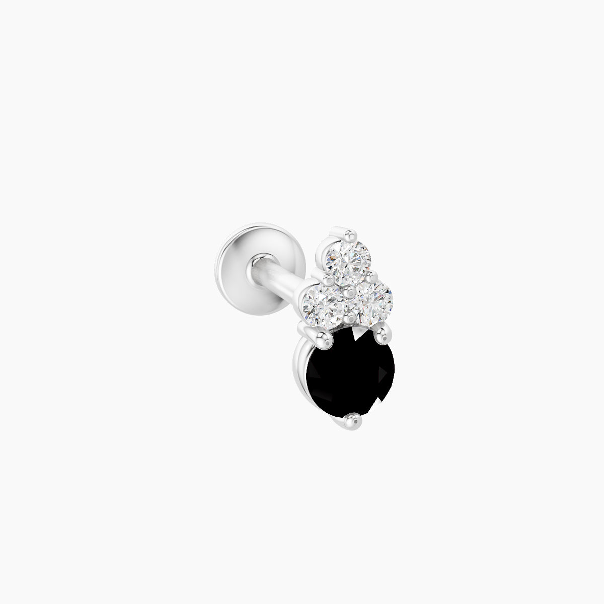 Sif | 18k White Gold 8 mm 6.5 mm Black Diamond & Diamond Piercing