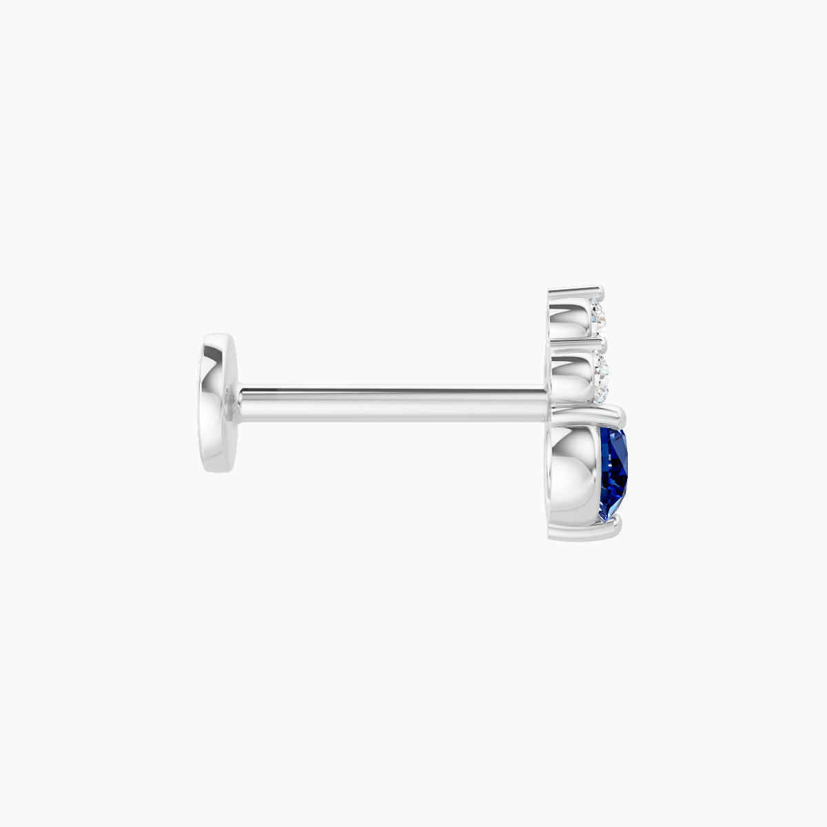 Sif | 18k White Gold 8 mm 6.5 mm Sapphire & Diamond Piercing