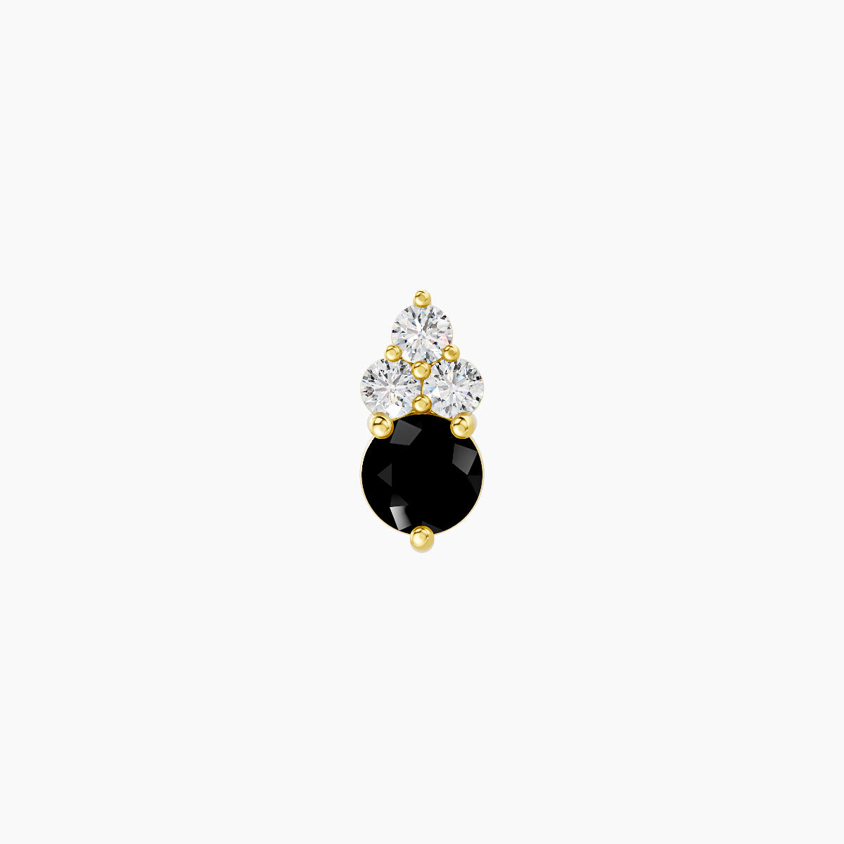 Sif | 18k Yellow Gold 8 mm 6.5 mm Black Diamond & Diamond Piercing