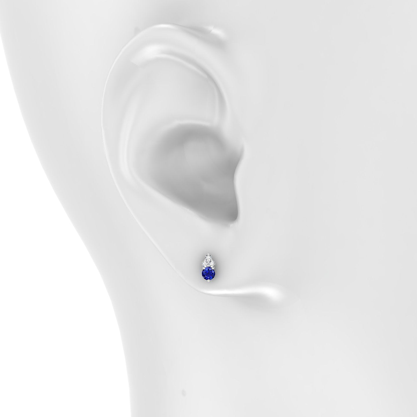 Sif | 18k White Gold 8 mm 6.5 mm Sapphire & Diamond Piercing